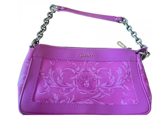 Bolso de mano Versace de piel rosa