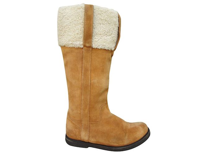 Yves Saint Laurent gefütterte Stiefel 39,5 Hellbraun