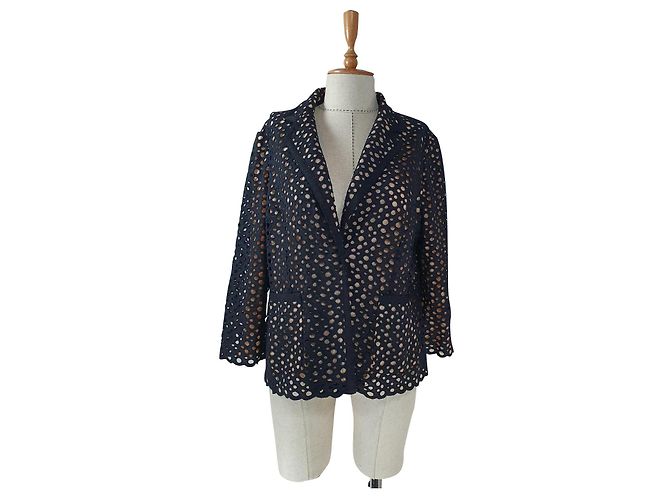 Blazer Jaeger Nero in Seta e Cotone