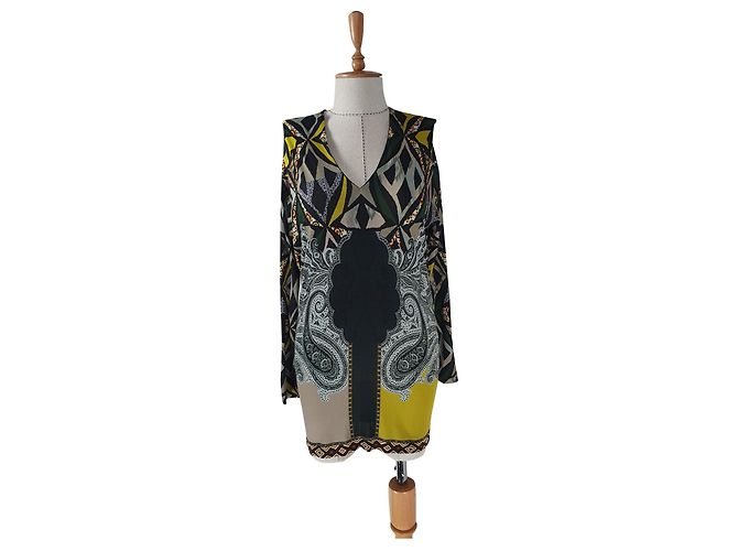 Etro Mini Dress Tunic Viscose Multicolore Multiple colors