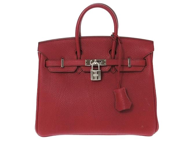 Hermès HERMES BIRKIN 25 Vermelho Tweed  ref.619408