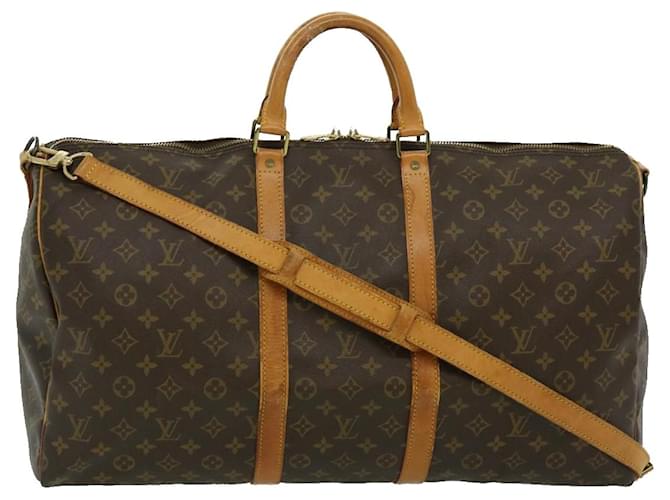 Louis Vuitton Keepall Bandouliere 55 Brown Cloth  ref.619524