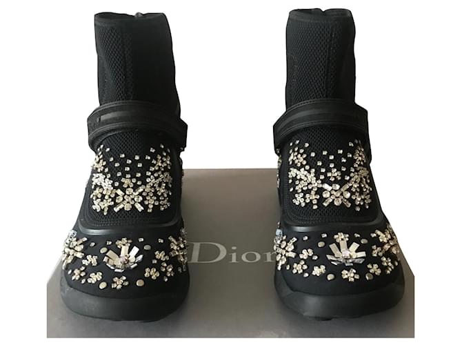 Dior Sneakers Black Cloth  ref.619535