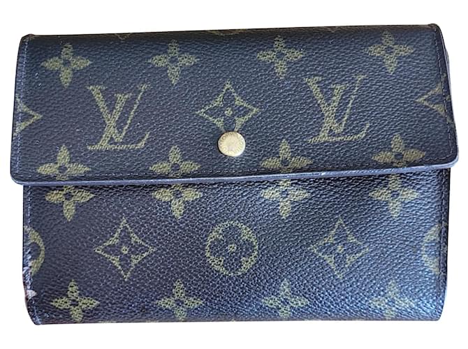 Louis Vuitton portfólio, Titular do cartão Caramelo Couro  ref.619710