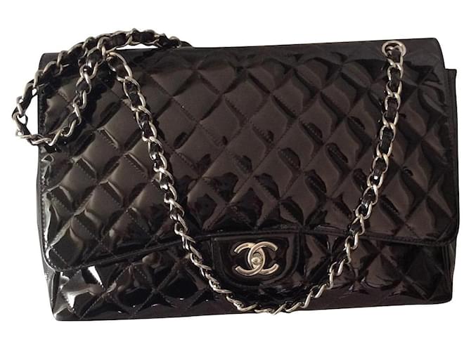 Chanel TIMELESS Black Patent leather  ref.619963