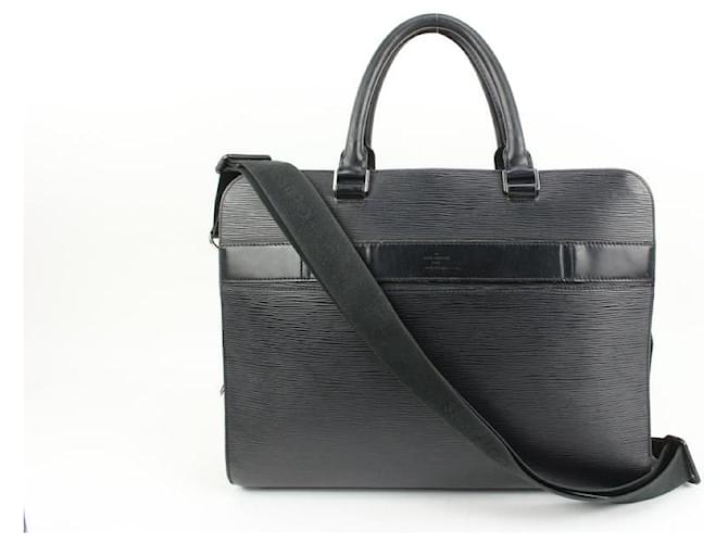 Louis Vuitton Black Epi Leather Noir Basano Messenger 2way Attache  ref.619988