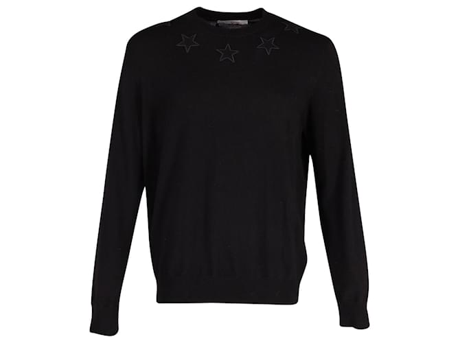 Givenchy Sweatshirt mit Sternenapplikation aus schwarzer Wolle  ref.620145