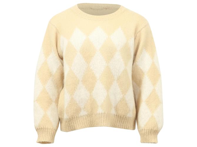 Sandro Printed Knit Sweater in Beige Acrylic Flesh  ref.620146