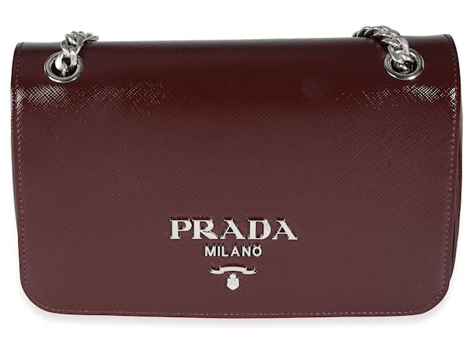 Prada Wallet on Strap Vernice Saffiano Leather Small