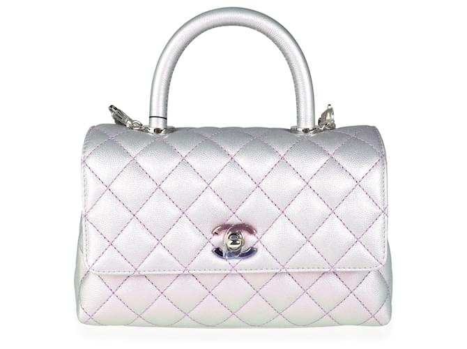 Chanel Light Purple Iridescent Quilted Caviar Small Coco Top