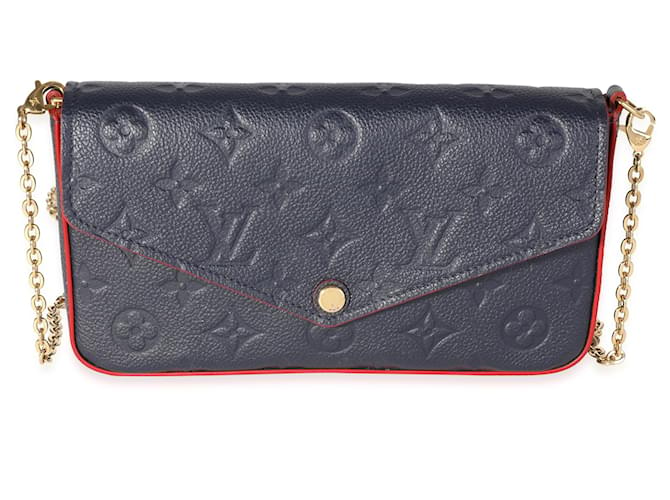 Louis Vuitton Marine Rouge Monogram Empreinte Leather Felicie Pochette Negro  ref.620287
