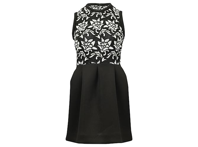 Sandro Pleated Mini Dress in Black Polyester  ref.620305