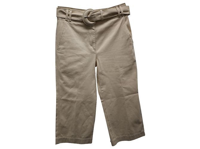 Calça Proenza Schouler com cinto em algodão bege