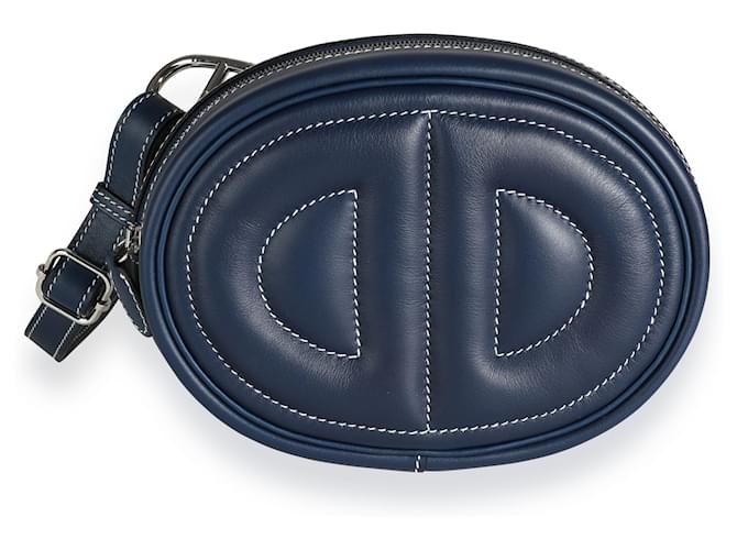 Hermès Hermes Bleu Encre Swift In The Loop Belt Bag Phw Blue