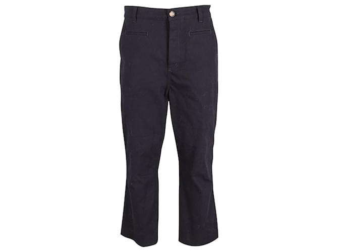 Loewe Pantalon de pêcheur court en coton bleu marine  ref.620343
