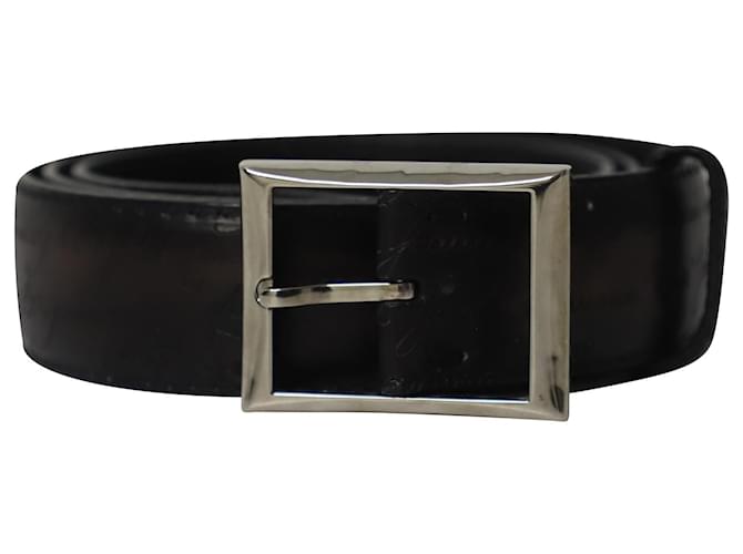 Berluti Classic Scritto Belt in Black Leather  ref.620424