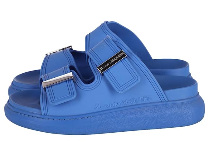 Alexander Mcqueen Saddle Slides aus blauem Gummi  ref.620458