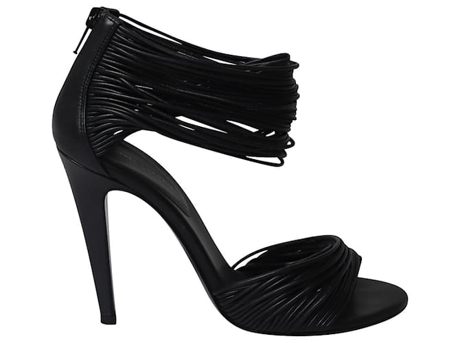 Bottega Veneta Strappy High Heel Sandals in Black Leather  ref.620460