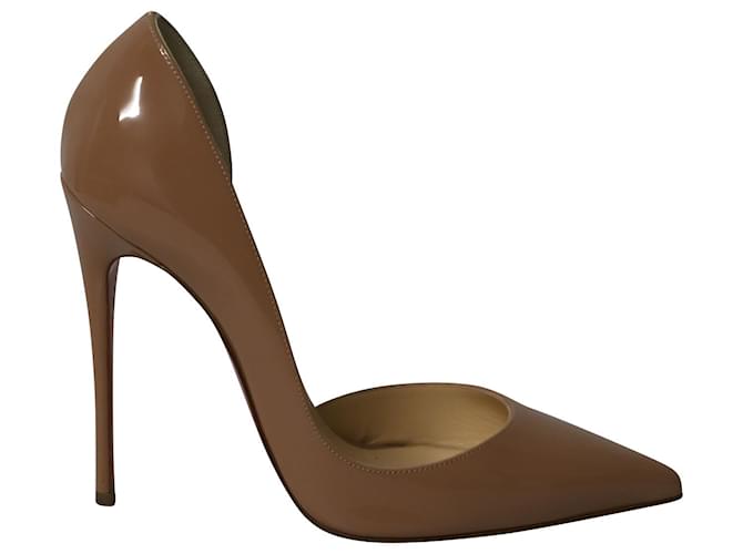 Christian Louboutin Iriza D'orsay Pumps in Nude Patent Leather Flesh  ref.620464