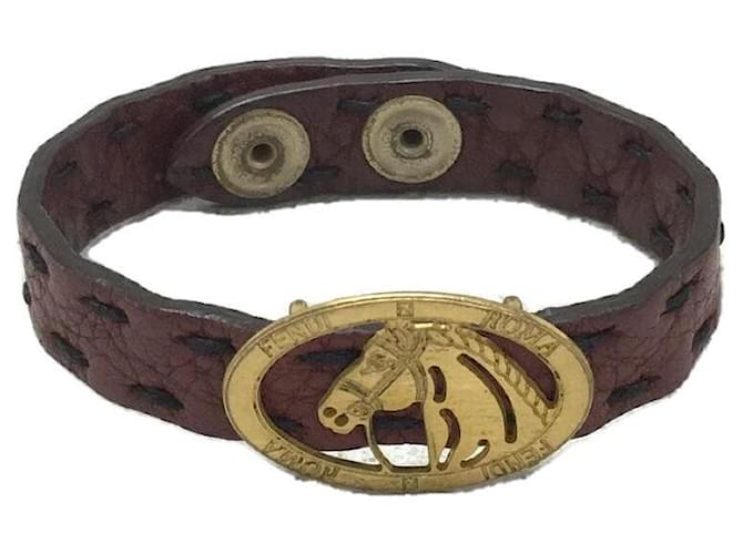 Fendi Bracelets Cuir Marron  ref.620804