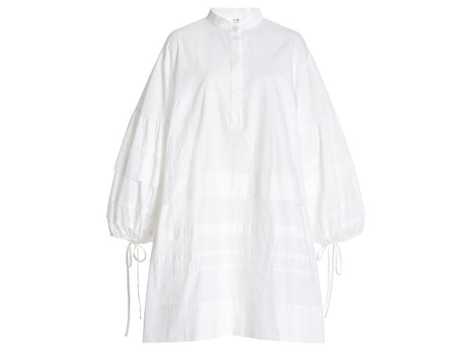 Victoria Beckham Minivestido camisero de popelina de algodón blanco