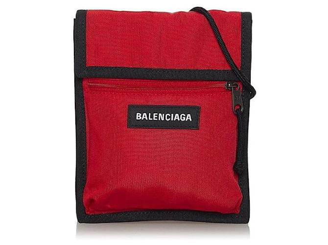 Balenciaga Borsa a tracolla Explorer in nylon Rosso  ref.621078