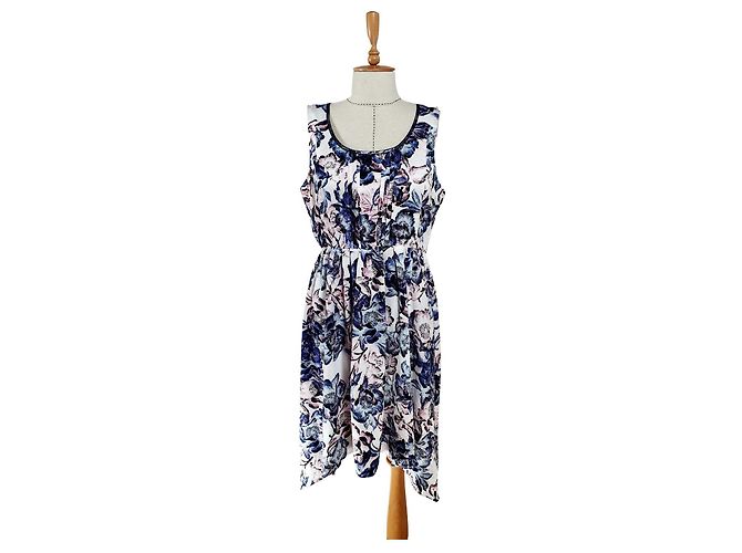 Vera Wang Simply Kleid Polyester Mehrfarbig Größe L Mehrfarben