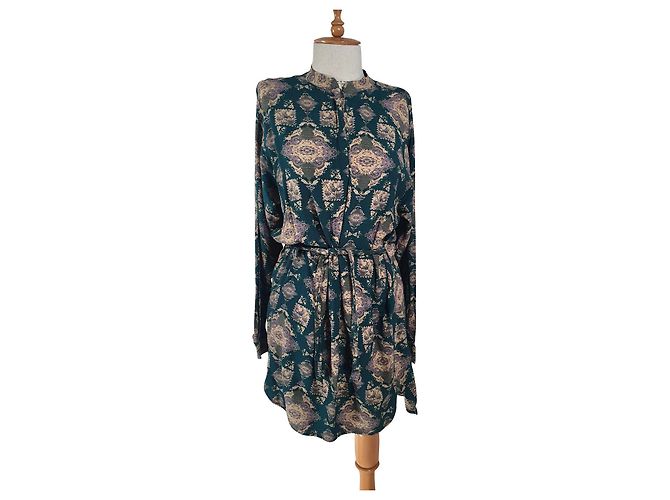 Vestido Noa Noa Verde de Viscosa Talla 38 Multicolor