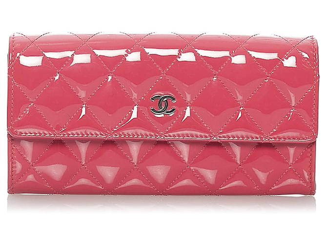 Chanel Red CC Timeless Patent Long Wallet Leather Patent leather  ref.621329