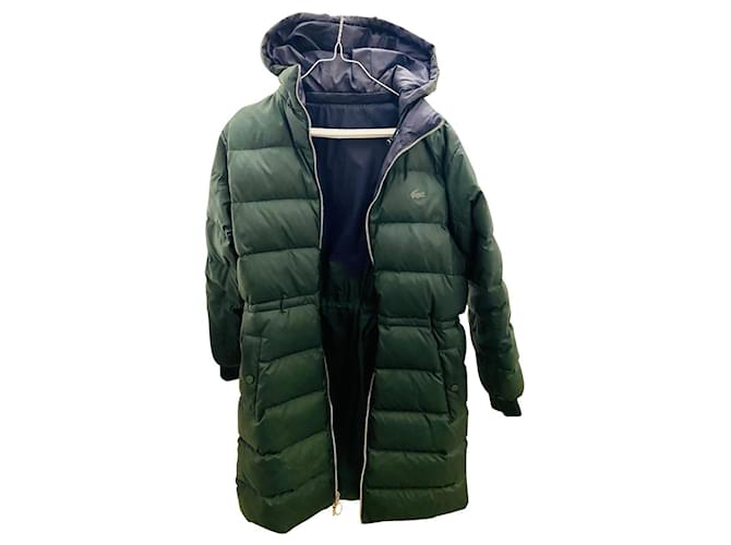 Lacoste reversible down jacket Green Polyester  ref.621354