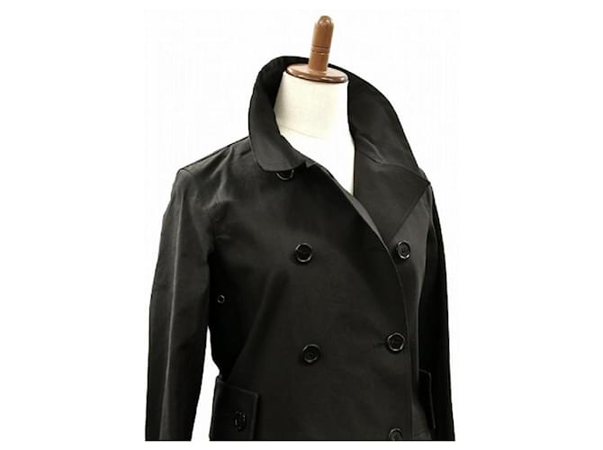 LOUIS VUITTON Trench-coat Louis Vuitton Mackintosh Non. 34 monogramme veste fermeture à bouton extérieur femme Coton Noir  ref.621363