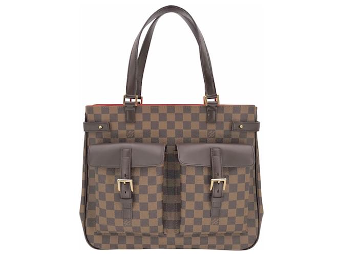 Manhattan Louis Vuitton Uzes tote bag with front pockets in damier ebene Brown Leather  ref.621434