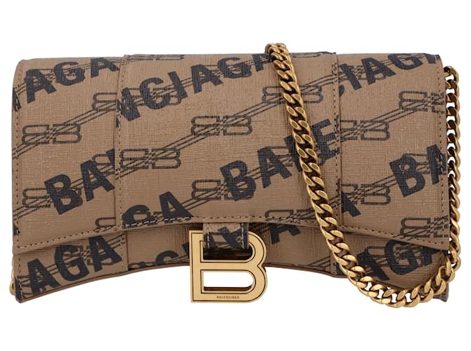 Balenciaga Hourglass BB Monogram Wallet on Chain