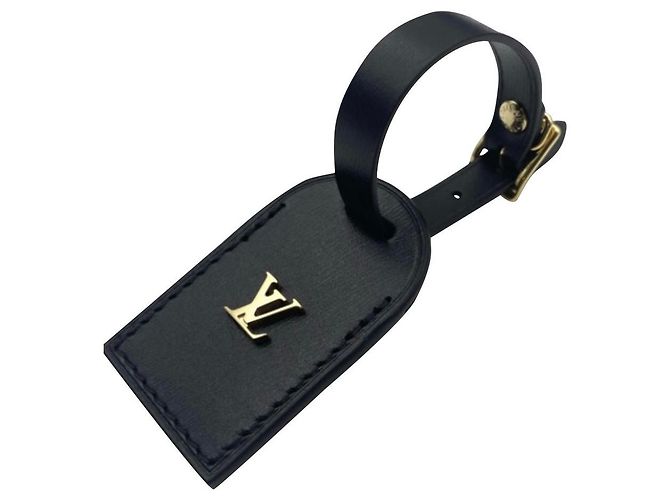Etiqueta de equipaje Louis Vuitton negra Negro