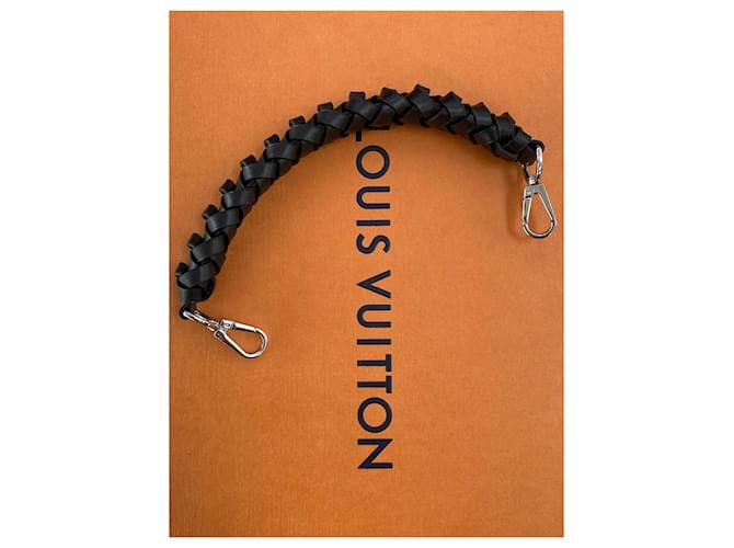 Louis Vuitton leather handle Black  ref.622448