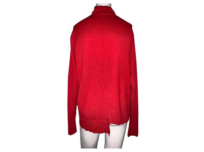 Louis Vuitton Roter Kaschmir Strickpullover Oversize M 