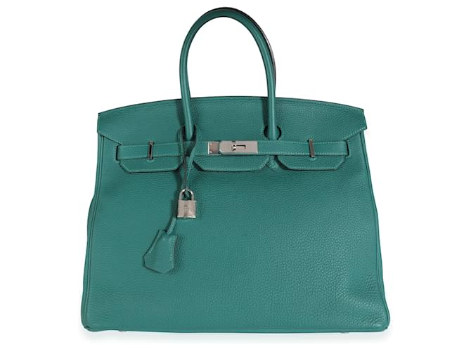 Hermès Hermes Malachite Togo Birkin 35 Phw  Green Leather  ref.622618