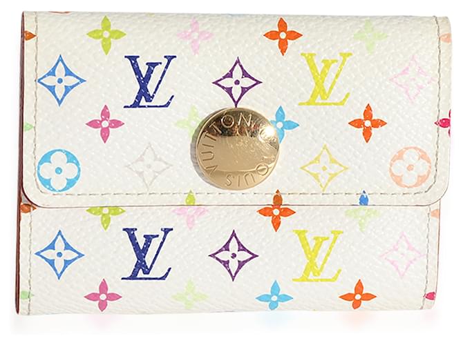 Louis Vuitton X Takashi Murakami White Monogram Multicolore Card Holder  Cloth ref.622680 - Joli Closet
