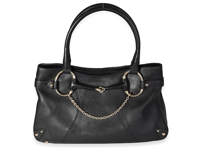 Gucci Black Leather Horsebit Tote ref.622706 Joli Closet