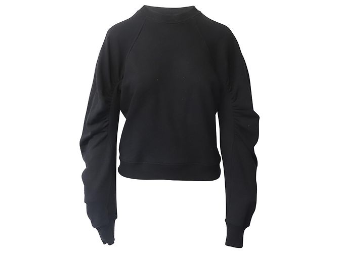 Citizens Of Humanity Pullover mit gerafften Ärmeln aus schwarzer Wolle