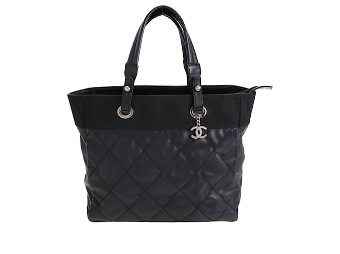 Chanel Paris Biarritz Tote Bag Black Leather  ref.622883