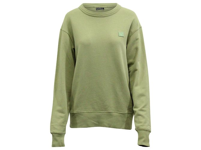 Acne Studios Fairview Sweatshirt mit Rundhalsausschnitt aus grüner Baumwolle Olivgrün