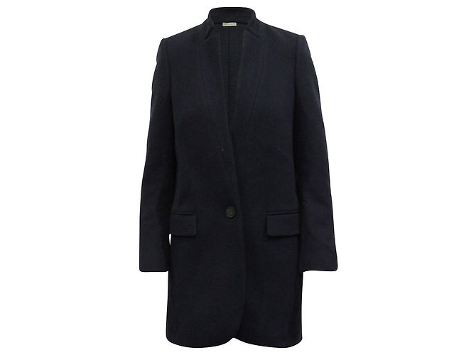 Stella Mc Cartney Stella Mccartney Bryce Coat in Navy Wool Blue Navy blue