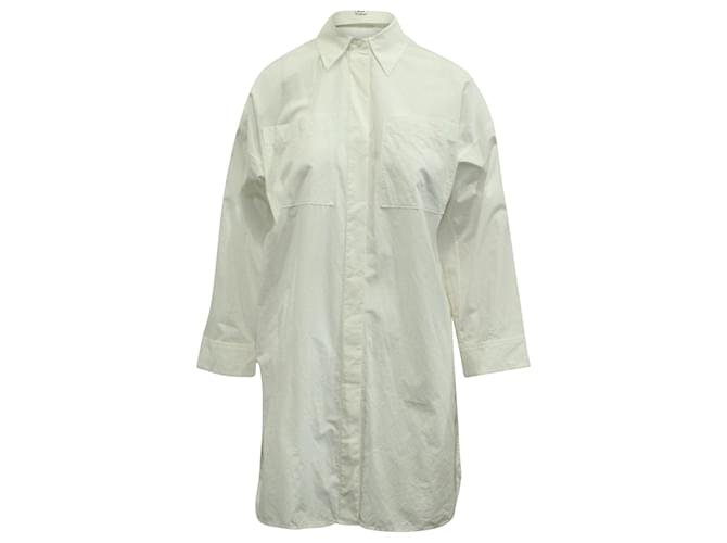 Acne Studios Oversized Shirt Dress in White Cotton  ref.622983