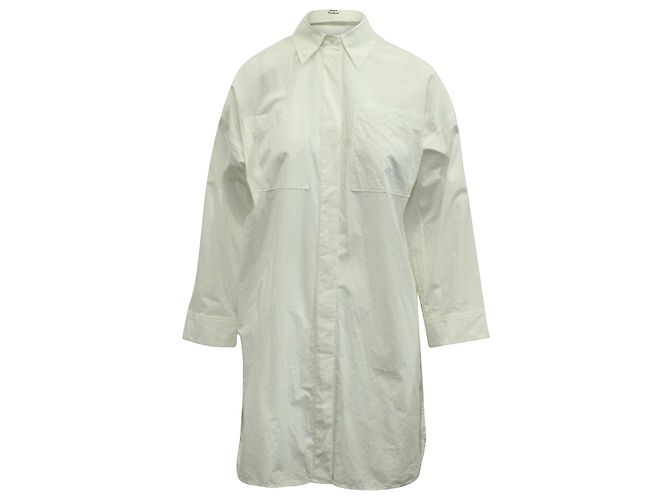 Vestido de camisa oversized Acne Studios em algodão branco