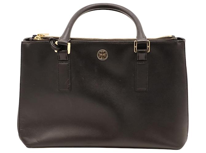 Tory Burch Black Leather Robinson Double Zip Tote Tory Burch