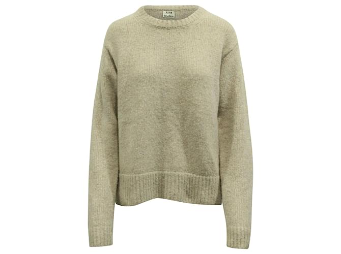 Acne Studios Crewneck Sweater in Beige Wool   ref.623043