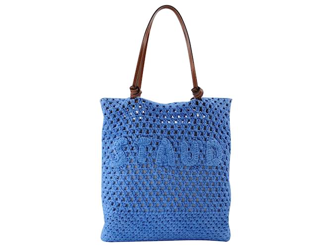Staud Crochet Porte Tote Bag en Bleu  ref.623055