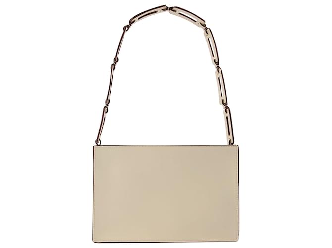 Staud Mina Shoulder Bag in Cream Leather Beige  ref.623077