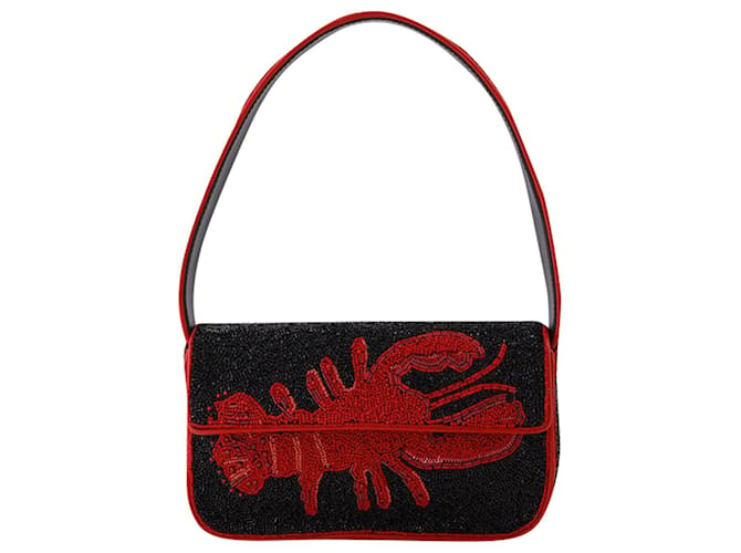 Staud Tommy Beaded Bag With Lobster Motif Red  ref.623104